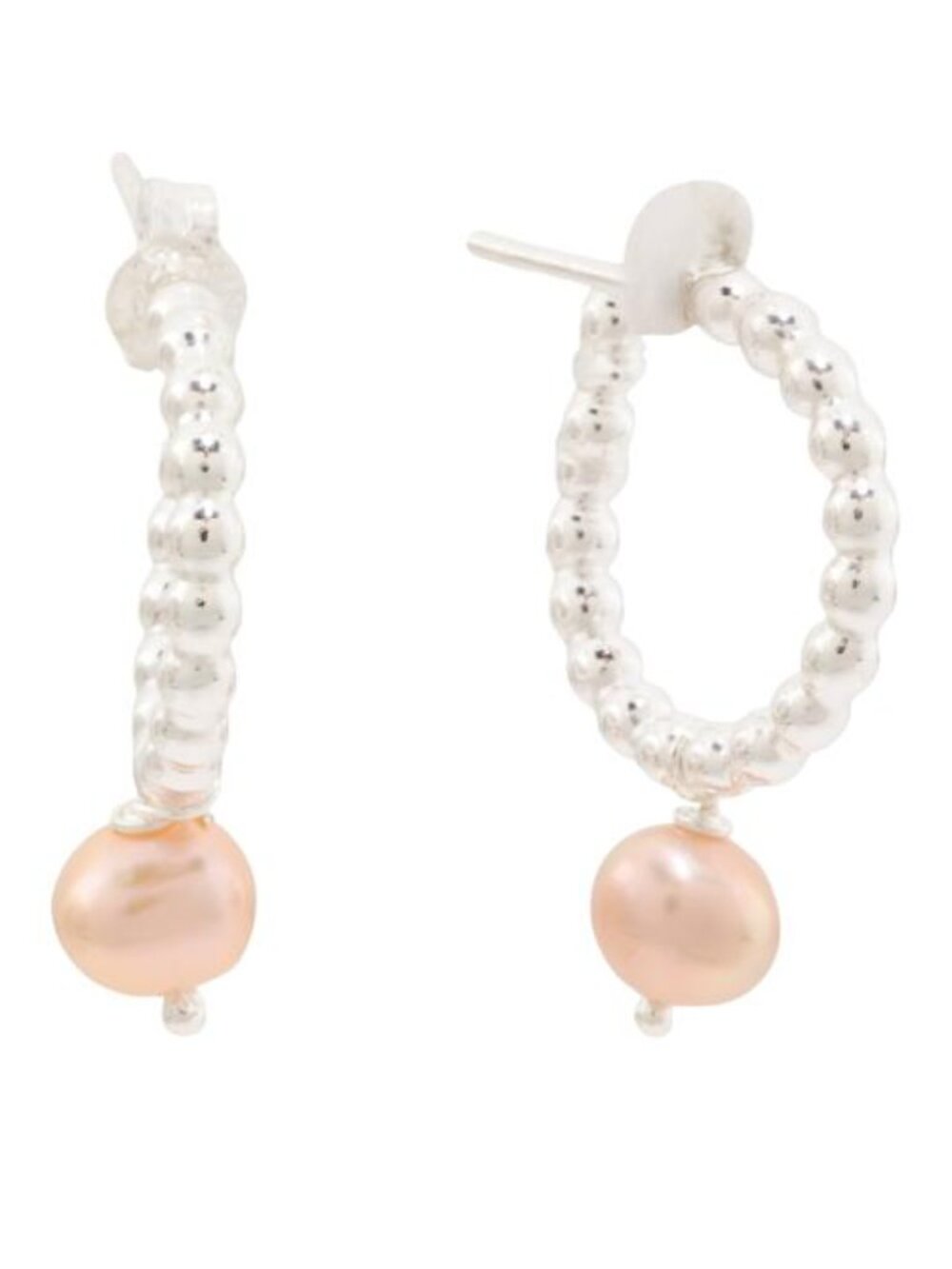 MIA FIORE Made It Italy Sterling Silver Beaded Hoop Pearl Drop Earrings